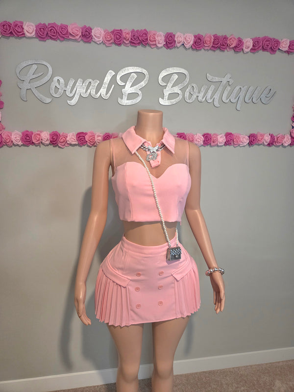 Posh Skirt Set- Pink